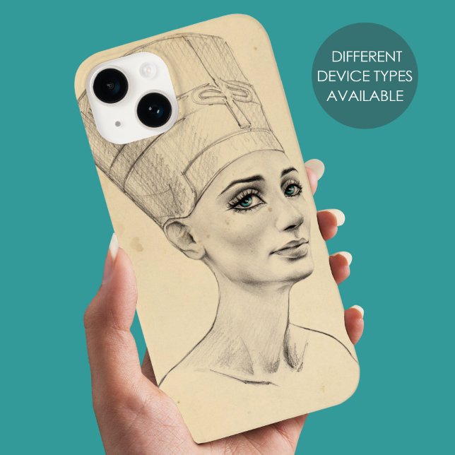 Nefertiti portrait drawing Ancient Egypt papyrus Case-Mate iPhone Case (Creator Uploaded)