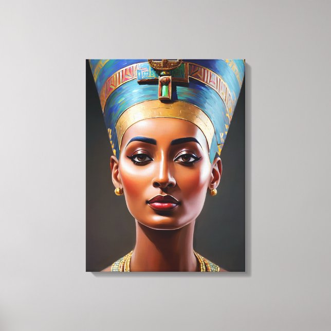 Nefertiti Portrait Original Art Canvas Print (Front)