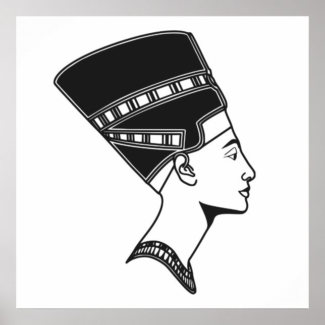 Nefertiti vintage icon png clipart illustration poster (Front)
