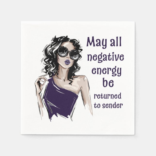 Negative Energy be returned to sender  Napkin (Front)