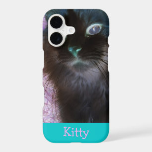 Negative Kitty in Teal and Pink iPhone 7 Case