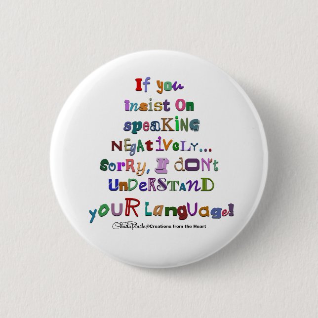Negative Language 2 Inch Round Button (Front)