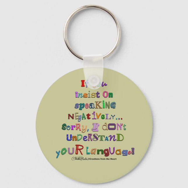 Negative Language Keychain (Front)