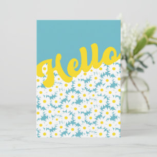 Negative Space Daisies Hello Thinking of You Thank You Card