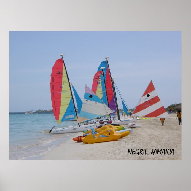 Negril, affiche de Jamaica Beach (Devant)