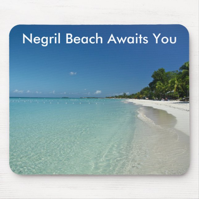 Negril Beach Awaits You Mouse Pad (Front)
