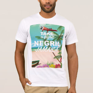 Negril Beach Jamaica vintage travel poster T-Shirt