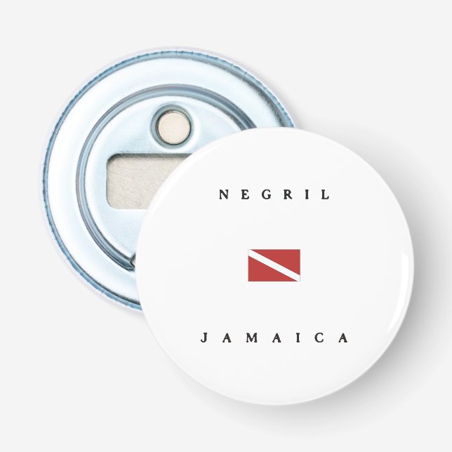 Negril Jamaica Scuba Dive Flag Bottle Opener (Front)