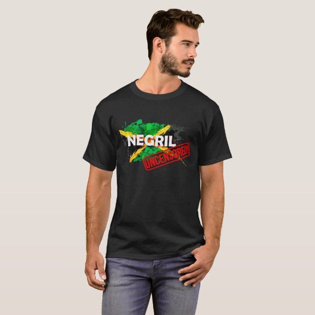 Negril UNCENSORED men's black t-shirt high quality (Front Full)