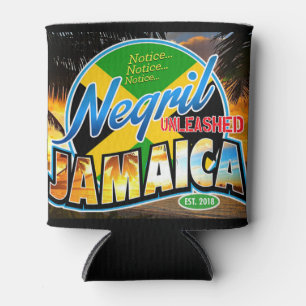 Negril unleashed Jamaica black logo can cozy Cooler