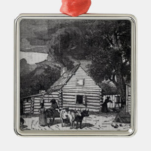 Negro Cabin Metal Ornament