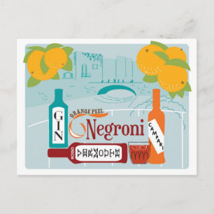 Negroni Citrus Cocktail Postcard