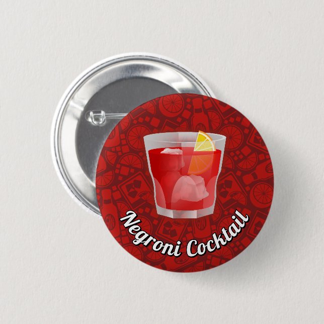 Negroni Cocktail 2 Inch Round Button (Front & Back)