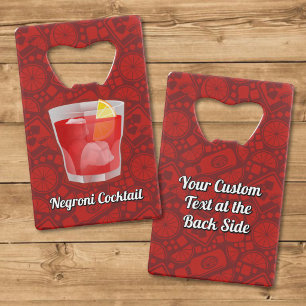 Negroni Cocktail Credit Card Bottle Opener