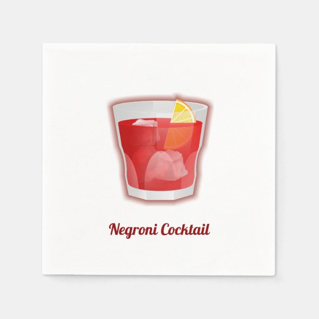Negroni Cocktail Napkin (Front)