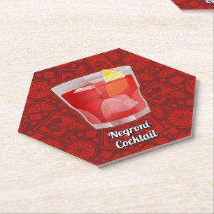 Negroni Cocktail Paper Coaster