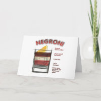 NEGRONI Cocktail Recipe Art