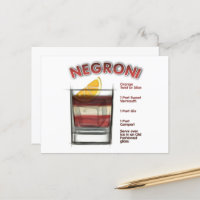 NEGRONI Cocktail Recipe Art