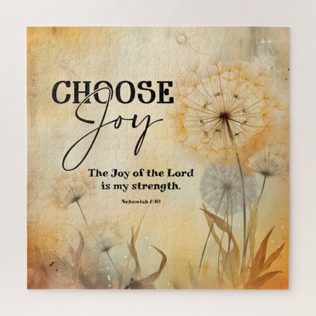 Nehemiah 8:10 Joy of the Lord Bible Dandelion Jigsaw Puzzle (Vertical)