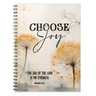 Nehemiah 8:10 Joy of the Lord Bible Dandelion Notebook