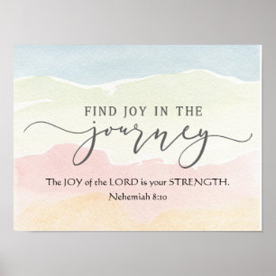 Nehemiah 8:10 Joy of the Lord is you Strength Poster