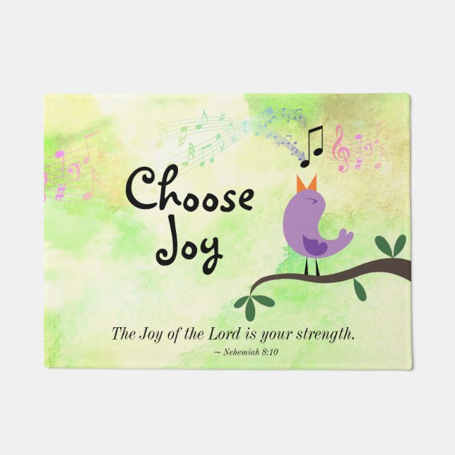 Nehemiah 8:10 Joy of the Lord is Your Strength Doormat (Front)