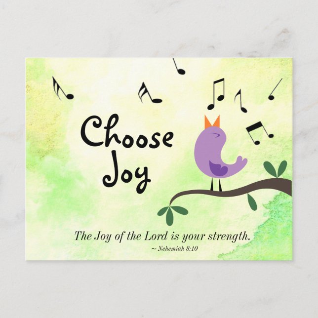 Nehemiah 8:10 Joy of the Lord is Your Strength Postcard (Front)