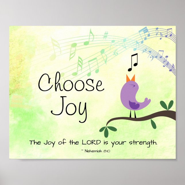 Nehemiah 8:10 Joy of the Lord is Your Strength Poster (Front)