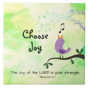 Nehemiah 8:10 Joy of the Lord is Your Strength Tile