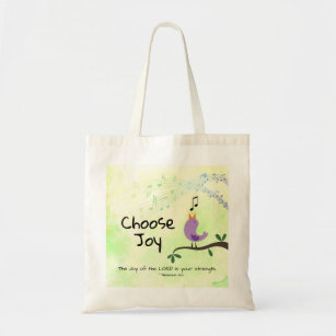 Nehemiah 8:10 Joy of the Lord is Your Strength Tote Bag