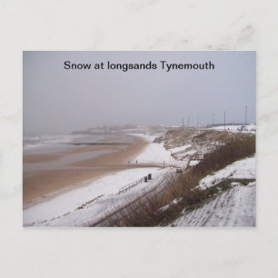 (Neige à long sable Tynemouth Carte postale)