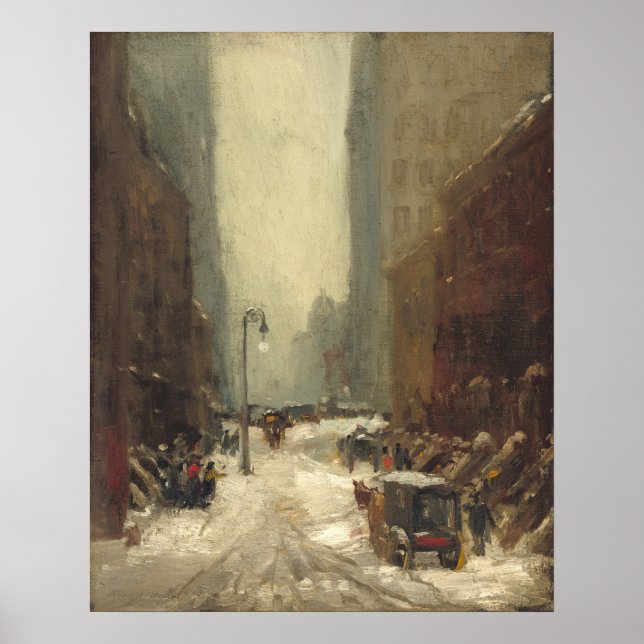 Neige à New York - Poster des Beaux-Arts Robert He (Devant)