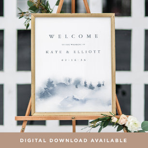 Neige   Affiche de bienvenue Mariage hiver Waterco
