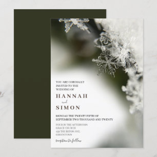 Neige argentée Noël Mariage d'hiver Invitation