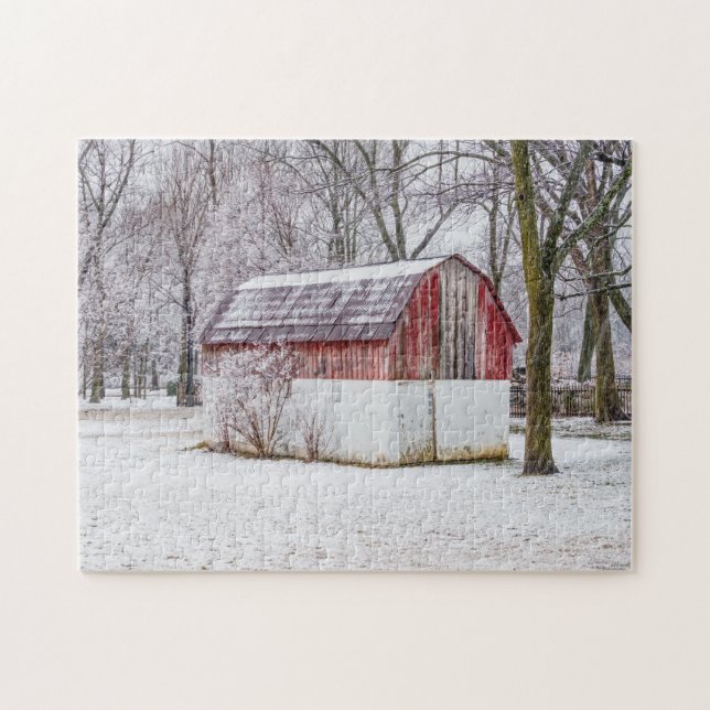 Neige Au Puzzle Rouge Barne Jigsaw (Horizontal)