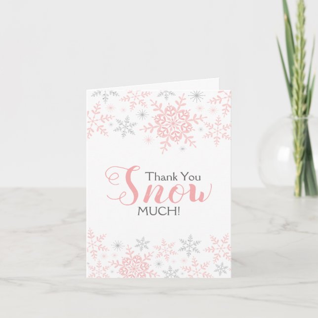 NEIGE beaucoup Baby shower d'hiver rose Carte de r (Devant)