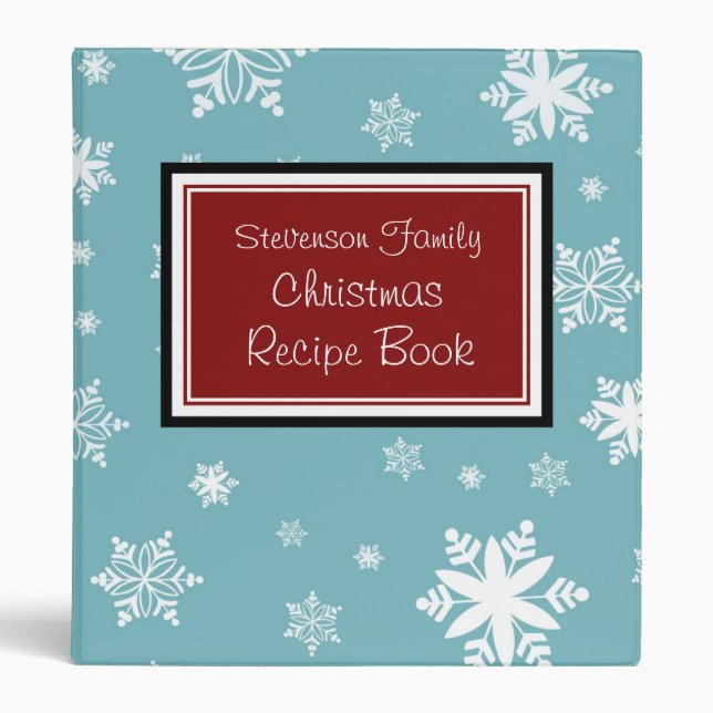 Neige bleue rouge de classeur de recette de Noël (Devant)