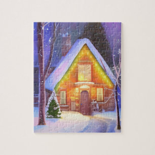 NEIGE CABINE ART NOËL JIGSAW PUZZLE