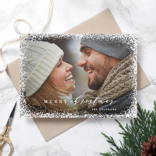 Neige Dans Joyeuse Carte De Vacances Noël