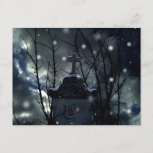 Neige dans la carte postale du cimetière