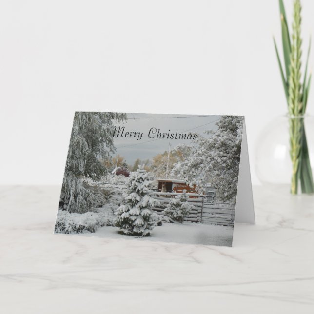Neige d'hiver dans la carte de Noël de l'Utah (Devant)