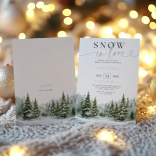 Neige en amour Fête des mariées d'hiver Invitation
