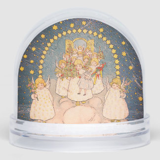 NEIGE GLOBE ANGELS VINTAGES ET ARBRE DE NOËL