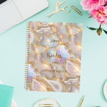 neige gold agate holographic name 2025 planner<br><div class="desc">Organize your life with elegance and flair using our Personalized Gold Agate Sparkle Spiral Planner. Perfect for school, personal use, or business planning, this stunning planner is designed to help you stay on top of your schedule while adding a touch of luxury to your daily routine. Luxurious Cover Design: The...</div>