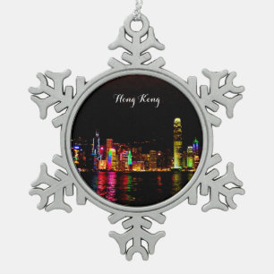 Neige Hong Kong Victoria Harbour #2 Ornement de flocon d