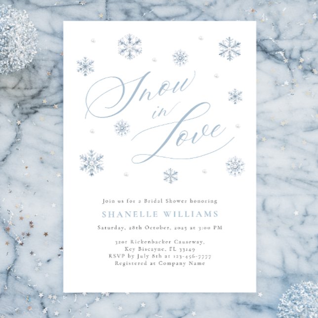 Neige moderne en amour Douche nuptiale Invitation (Créateur téléchargé)