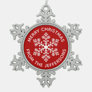 Neige Ornement de Noël du flocon rouge