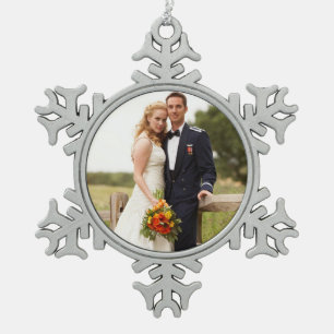 Neige Photo de mariage personnalisée Ornement de flocon
