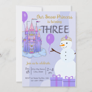 Neige princesse Invitation Anniversaire