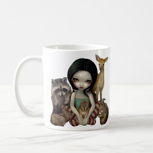 "Neige tasse blanche et de ses amis animaux" (Gauche)